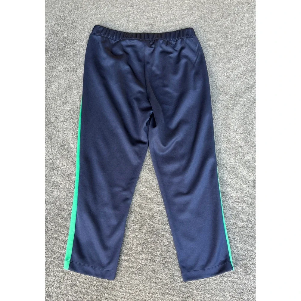 Old Navy Active Go-Dry Track Pants Navy Blue Green White Stripe Mens Medium